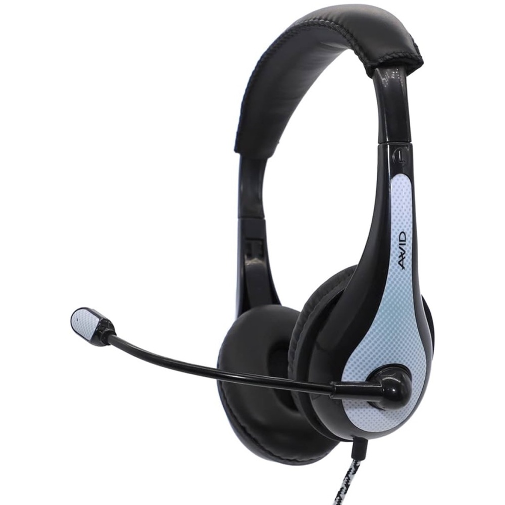Avid Black and White Headset with Microphone
